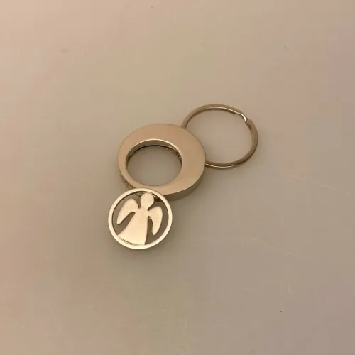 Nøglering - Engel til Indkøbsvogn, engleting, skytsengel, amulet, lykke, på rejsen, engle, engelnøglering, praktisk, indkøbsvogn, mønt, brik, vognbrik, gave, gaveide, smart, sød, billig, tilbud, elegant, design, dansk, anvendelig, biti, ribe