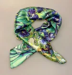 Silketørklæde Bandana Iris, van gogh, vincent, art, kunst, kunstnerisk, maler, maleri, silke, ægte, ren, 100%, lille, kvadratisk, smart, firkantet, i halsen, bandana, bandeau, på taske, i håret, chic, paris, elegant, silketørklæde, gave, gaveide, biti, ribe