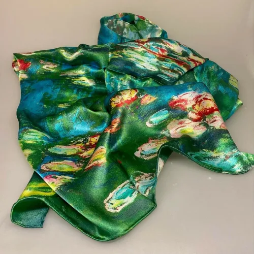 Silketørklæde Satin XL - Monet Åkander