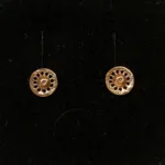 Bronze Ørestikkere - Solhjul, solhjulet, vikingesmykker, vikinger, jernalder, stenalder, symbol, årets gang, livet, amulet, runde, kopismykker, museumssmykker, solvognen, månederne, ørestikker, øreringe, guld, ægte, originale, smukke, fine, gyldne, kobber,, biti, ribe