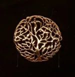 Bronze Vikingevedhæng - Livets Træ Yggdrasil Filigran, feminin, snirklet, snørklet, stort, kobber, guld, ægte, Vikinge vedhæng i bronze - Livets træ "Yggdrasil - 5-grenet" vikingevedhæng bronze livets træ yggdrasil