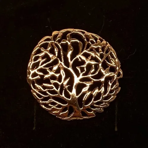Bronze Vikingevedhæng - Livets Træ Yggdrasil Filigran, feminin, snirklet, snørklet, stort, kobber, guld, ægte, Vikinge vedhæng i bronze - Livets træ "Yggdrasil - 5-grenet" vikingevedhæng bronze livets træ yggdrasil