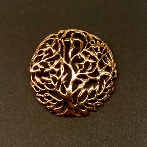 Bronze Vikingevedhæng - Livets Træ Yggdrasil Filigran, feminin, snirklet, snørklet, stort, kobber, guld, ægte, Vikinge vedhæng i bronze - Livets træ "Yggdrasil - 5-grenet" vikingevedhæng bronze livets træ yggdrasil