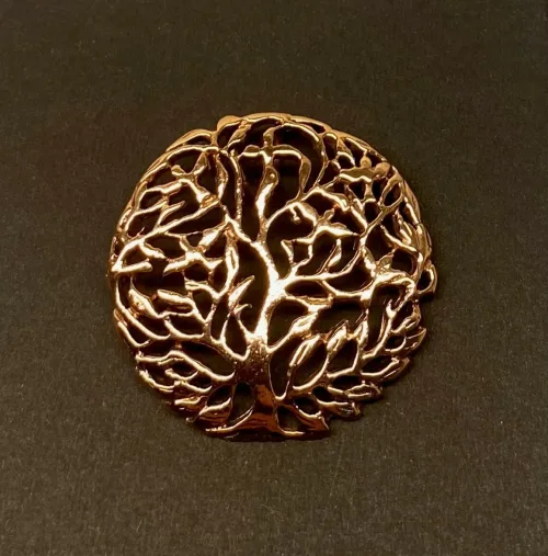 Bronze Vikingevedhæng - Livets Træ Yggdrasil Filigran, feminin, snirklet, snørklet, stort, kobber, guld, ægte, Vikinge vedhæng i bronze - Livets træ "Yggdrasil - 5-grenet" vikingevedhæng bronze livets træ yggdrasil