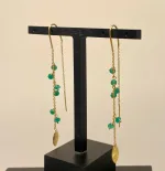 Forgyldte Ørekæder med Ægte Sten Grøn Agat, grønne, græsgrønne, mørkegrønne, sfbcph, susanne friis bjørner, maanesten, stine a, ørekæder, kæder, kædeøreringe, øreringe, ørehængere, guldkæder, guld øreringe, ædelsten, ædle sten, halvædelsten, mineraler, regnbue, regnbuefarvet, smukke, tilbud, flotte, lange, lette, elegante, móderne, nye, nyheder, spring 2020, summer 2020, sommer 2020, biti, ribe, danske, brands