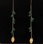 Forgyldte Ørekæder med Ægte Sten Grøn Agat, grønne, græsgrønne, mørkegrønne, sfbcph, susanne friis bjørner, maanesten, stine a, ørekæder, kæder, kædeøreringe, øreringe, ørehængere, guldkæder, guld øreringe, ædelsten, ædle sten, halvædelsten, mineraler, regnbue, regnbuefarvet, smukke, tilbud, flotte, lange, lette, elegante, móderne, nye, nyheder, spring 2020, summer 2020, sommer 2020, biti, ribe, danske, brands