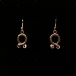 Vikingeørehængere Bronze - Troldekors, øreringe, hængeøreringe, små, fine, heksetegn, kobber, guld, bronzevedhæng, vikingesmykker, vikinger, gamle, nordiske, guder, aser, runetegn, rune, odal, amulet, beskyttelse, magisk, flot, fin, biti, ribe, museumssmykker, fund, kopi,