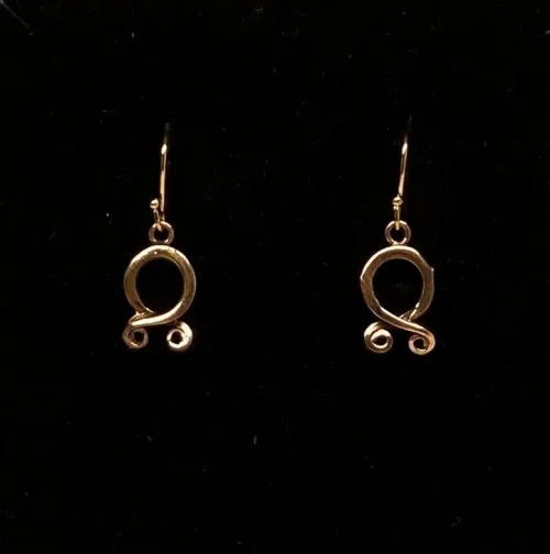 Vikingeørehængere Bronze - Troldekors, øreringe, hængeøreringe, små, fine, heksetegn, kobber, guld, bronzevedhæng, vikingesmykker, vikinger, gamle, nordiske, guder, aser, runetegn, rune, odal, amulet, beskyttelse, magisk, flot, fin, biti, ribe, museumssmykker, fund, kopi,