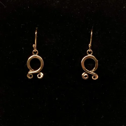 Vikingeørehængere Bronze - Troldekors, øreringe, hængeøreringe, små, fine, heksetegn, kobber, guld, bronzevedhæng, vikingesmykker, vikinger, gamle, nordiske, guder, aser, runetegn, rune, odal, amulet, beskyttelse, magisk, flot, fin, biti, ribe, museumssmykker, fund, kopi,
