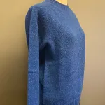 Harley of Scotland Dame Pullover - Donegal Uld, skye, royal, blå, cobolt, kobolt, kornblomst, nister, prikker, spots, kulørte, farvede, ensfarvet, smart, klassisk, enkel, stilet, stilig, lækker, blød,kradser ikke, varm, let, lun, bomuld, skøn, holdbar, kvalitet, skotsk, skotland, rund hals, damestik, sweater, til, damer, piger, pullover, striktrøje, striksweater, ren, uld, strikket, strik, biti, ribe