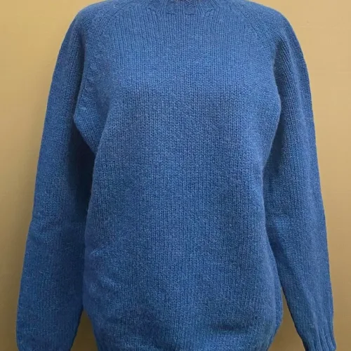 Harley of Scotland – Lambswool Uni Pullover Kongeblå, 6 ply, kobolt, cobolt, cobalt, blå, ren, klar, ocean force, let, tyk, blød, varm, lun, flot, lækker, kvalitet, til, mænd, damer, herrer, herrestrik, damestrik, pullover, sweater, holdbar, skotsk, skotland, striktrøje, uld, ren, lambswool, lammeuld, chunky, smuk, herresweater, biti, ribe