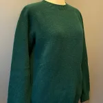 Harley of Scotland - Unisex Uld Pullover - Flaskegrøn, forest, mørkegrøn, klar, frisk, uld, ulden, strik, ren, lambswool, lammeuld, tynd, let, lækker, kvalitet, flot, klassisk, smart, til, damer, piger, mænd, sweater, pullover, trøje, lun, blød, skotsk, biti, ribe, sort sol, vadehavet,