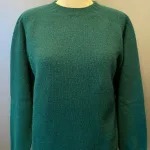 Harley of Scotland - Unisex Uld Pullover - Flaskegrøn, forest, mørkegrøn, klar, frisk, uld, ulden, strik, ren, lambswool, lammeuld, tynd, let, lækker, kvalitet, flot, klassisk, smart, til, damer, piger, mænd, sweater, pullover, trøje, lun, blød, skotsk, biti, ribe, sort sol, vadehavet,