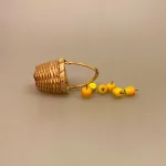 Miniature Æbler - 6 Golden Delicious, æbler, frugt, grønt, 6 om dagen, miniature, miniaturemad, mini, mad, købmand, butik, 1:12, dukkehus, ting til, nisser, nissebo, nissehus, nissedør, dukkehusting, dukkestue, biti, ribe