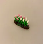 Miniature Bed med Tulipaner Hvid Rosa, 7068 v/P, påske, forår, forårsblomster, forårsbed, tulipanbed, biti, ribe, gartner, planteskole, have, havearbejde, biti, ribe, tulipanfest, løgplanter, blomsterløg,