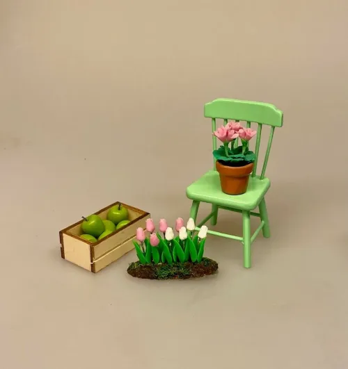 Miniature Bed med Tulipaner Hvid Rosa, 7068 v/P, påske, forår, forårsblomster, forårsbed, tulipanbed, biti, ribe, gartner, planteskole, have, havearbejde, biti, ribe, tulipanfest, løgplanter, blomsterløg,