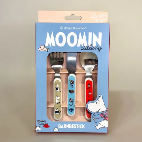Mumi Børnebestik - Kniv Gaffel og Ske, 6127, moomin, lille my, mumimor, mumi, Mumi Børnebestik - Kniv Gaffel og Ske, bestik, til børn, barnedåb, dåbsgave, barselsgave, navngivning, småbørn, børneservice, mumi, lille my, snorkfrøkenen, kniv, gaffel, ske, spise selv, biti, ribe