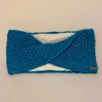 Pandebånd Uld med Foer - Birsi Turkis, birsi, headband, ørevarmer, 8771, petrol, petroleums, blå,smart, kryds, pandebånd, foret, kradser ikke, vindtæt, vindstopper, fleece, blødt, smart, feminint, farvet, fint, håndstrikket, ørevarmere, bitii, ribe, nepal,
