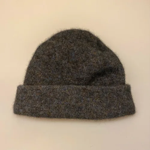 Possum Hue Dobbelt med Opslag - Brun Blå, moraine, mix, damehue, hat, strikhue, strikhat, strikket, let, lun, varm, blød, elegant, luksus, flot, klassisk, dobbeltstrikket, smart, luksus, kvalitet, cashmere, cashmir, biti, ribe, sort sol, vadehavet, out door, accessoires, tilbehør, vinter, efterår, new zealand