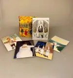 Postkort Pakke - Elsa Beskow Eventyr Vinter, snemand, sne, kong vinter, Olles skifärd, oles skitur, svenske, niels, nils holgersen, rejsen, biti, ribe
