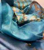 Silketørklæde Pongé XL - Van Gogh Mandelblomster, alexandra schmitz, 071947, PI 351, almond blossom, maleri, kunstnerisk, kunsttryk, kunster, motiv, silke, ren, silkechiffon, let, stort, turkis, grønt, blomster, grene, mandeltræ, mandelgrene, stiligt, stilet, elegant, gaveide, gave, lady, kunstmotiv, kunsttørklæde, stola, festligt, tilbehør, accessoires, biti, rib