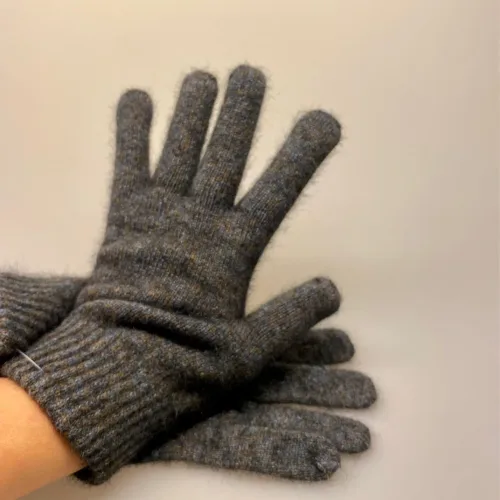 Strikkede Fingervanter Possum Brun Blå, mix, meleret, fingerhandsker, strikhandsker, strikvanter, uldvanter, uldhandsker, luksus, cashmere, cashmir, angora, ekstra, bløde, lune, lækre, varme, damer, piger, flotte, luksus, kvalitet, new zealand, biti, ribe, vinter, tilbhør, out door, vadehavet, nationalpark, sort sol