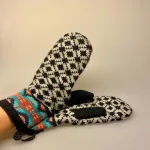 Strikkede Luffer Uld med Foer - Sort-Hvid Turkis Rosa, akshara, fv.2, 9426, luffer, vanter, uldne, strikkkede, strikluffer, damevanter, dameluffer, kradser ikke, bløde, vare´me, forede, med foer, biti