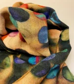 Tørklæde Let Vævet Uld - Salto Mælkevejen, planeter, jorid, prikker, polkaprikker, beige, koks, går, kulørt, farver, lyst, Tørklæde Let Vævet uld, kulørt, silke, uld, merinould, silke-uld, uld-silke, koloreret, regnbue, regnbuefarver, kulørt, farver, farverigt, lækkert, luksus, kradser ikke, farveglad, glade, kulører, friske, farver, stort, varmt, lunt, stola, over skuldrene, halstørklæde, tørklæde, gaveide, gaver, elegant, ekstravagant, fødselsdag, damer, lady, ladylike, chic, biti, ribe