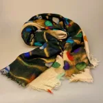 Tørklæde Let Vævet Uld - Salto Mælkevejen, planeter, jorid, prikker, polkaprikker, beige, koks, går, kulørt, farver, lyst, Tørklæde Let Vævet uld, kulørt, silke, uld, merinould, silke-uld, uld-silke, koloreret, regnbue, regnbuefarver, kulørt, farver, farverigt, lækkert, luksus, kradser ikke, farveglad, glade, kulører, friske, farver, stort, varmt, lunt, stola, over skuldrene, halstørklæde, tørklæde, gaveide, gaver, elegant, ekstravagant, fødselsdag, damer, lady, ladylike, chic, biti, ribe