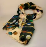 Tørklæde Let Vævet Uld - Salto Mælkevejen, planeter, jorid, prikker, polkaprikker, beige, koks, går, kulørt, farver, lyst, Tørklæde Let Vævet uld, kulørt, silke, uld, merinould, silke-uld, uld-silke, koloreret, regnbue, regnbuefarver, kulørt, farver, farverigt, lækkert, luksus, kradser ikke, farveglad, glade, kulører, friske, farver, stort, varmt, lunt, stola, over skuldrene, halstørklæde, tørklæde, gaveide, gaver, elegant, ekstravagant, fødselsdag, damer, lady, ladylike, chic, biti, ribe