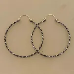 Creoler i Sølv Ø 42 mm Snoet med Bøjle, sø763, store, snoede, hoops, loops, runde øreringe, øreringe, ørenringe, creoler, boho, bali, snoede, flettede, sølv hoops, ægte sølv, ren sølv, massiv sølv, sterling sølv, kvalitet, holdbare, nikkelfri, sølv ringe, runde ringe, enkle, simple, klassiske, flotte, smukke, specielle, biti, ribe, maanesten, stine a, pico, enamel,