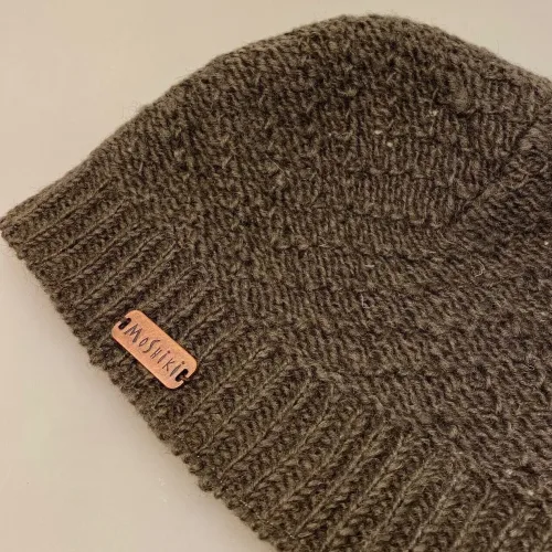 Hue i Uld med Foer - Khakibrun, boxa, 5176, zidzag, mørkebrung, grønbrun, army, khaki, teddybear, teddy, foer, herrehue, til, mænd, herrer, stor, stort hoved, xl, herrehue, mandehue, drengehue, beanie, ensfarvet, brun, nougat, meleret, håndstrikket, uld, ren, ulden, uldhue, helforet, fleece, vindtæt, windstopper, varm, enkel, klassisk, smart, hipster, hat, uldhat, strikhue, biti, ribe, mønsterstrik