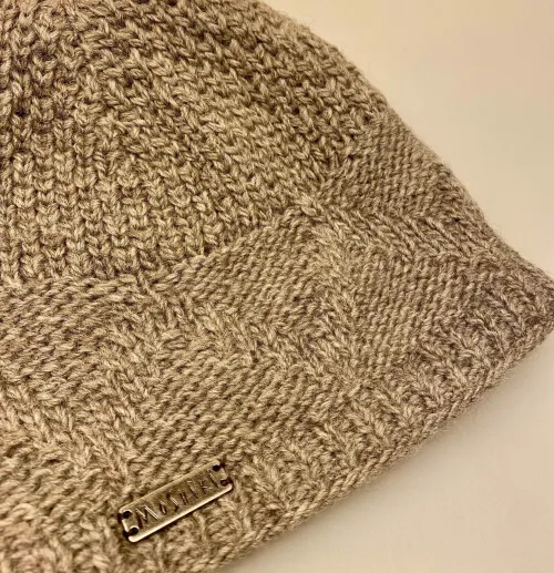 Hue i Uld med Foer - Lysebrun, grå, nangpai, 7804, herrehue, til, mænd, herrer, stor, stort hoved, xl, herrehue, mandehue, drengehue, beanie, ensfarvet, brun, nougat, meleret, håndstrikket, uld, ren, ulden, uldhue, helforet, fleece, vindtæt, windstopper, varm, enkel, klassisk, smart, hipster, hat, uldhat, strikhue, biti, ribe, mønsterstrik