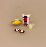 Miniature Bagesæt med 4 Dele, Kun Én af hver - 2 Miniature Honningkager med Julemand, honningbomber, glansbillede, honningkage med engel, honningkagehjerte, hjerte, af honning, honningkage, kagemand, glansbillede, julebag, julekage, 1:12, mini, mad, kager, bager, dukkehus, dukkehuset, tilbehør, ting, miniature, nisser, nisse, nissedør, nissehus, nissebo, juleting, små, flytter ind, jul i, biti, ribe, den store bagedyst, konditor, biti,