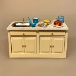 Miniature Bagesæt med 4 Dele, Miniature Køkken Møbel med Vask Creme, Miniature Bagesæt med 4 Dele, Miniature Kande Blå Emalje, målebæger, litermål, madam blå, glud, marstrand, emalje, dansk, gammeldags, køkken, køkkenting, miniaturer, til, dukkehus, dukkekøkken, bagning, bagedyst, madlavning, kok, symbolsk, gave, sangskjuler, bager, kok, sjov, gave, almue, bonde, dukkehusting, niser, nisseting, nissetilbehør, sættekasse, sætterkasse, lille, kikkasse, nissebo, nissehus, birgitte frigast, jul, biti, ribe