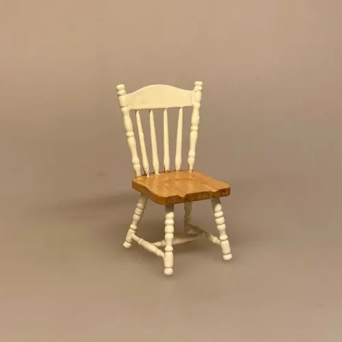 Miniature Krostol Natur og Creme, 3093, C/N, Miniature Krostol natur, krostol, pindestol, køkkenstol, nissestol, dukkehusstol, dukkestol, dukkehusmøbler, dukkemøbler, dukkehustilbehør, ting til, dukkehuset, miniaturer, miniature, mini, nissedør, nisseting, nissehus, nissebo, biti, ribe