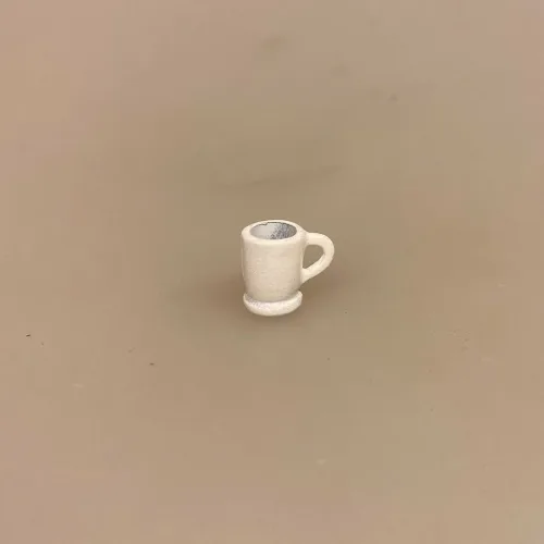 Miniature Krus med Hank Hvidt, kakao, kop, krus, emalje, skumfiduser, dukkekop, dukkekrus, nisser, nissedør, jul, nissetilbehør, 1:12, birgitte frigast, morgen, miniaturer, dukkehus, ting til, tilbehør, dukkehusservice, sangskjuler, gavekort, biti, ribe