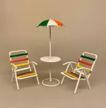 Miniature Parasol med Bord og 2 Stole