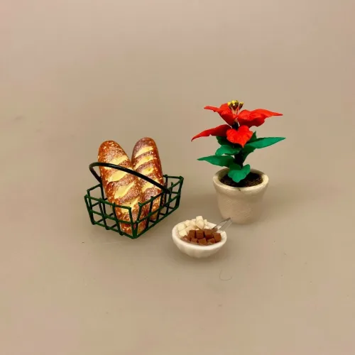 Miniature Surdejsbrød, lamgtidshævet, gammeldags, brød, bagværk, franskbrød, bagekursus, bager, bageri, bagerbutik, konditori, gave, symbolsk, dukkehus, ting, tilbehør, nisser, nissebo, nissedør, nisserne, biti, ribe, sættekasse, sætterkasse, 1:12