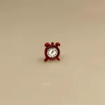 Miniature Vækkeur - Rødt, vækker, vækkeur, clock, radio, symbolsk, gave, miniature, 1:12, dukkehusting, dukkehus, tilbehør, ting, til, sættekasse, sangskjuler, tale, nisser, nissedør, nissen, jul, sjov, gavekort, julegave, nissesjov, sovetryne, kommer for sent, bord, bordur, lille, biti, ribe, birgitte frigast, nissetilbehør, nissebo, nissehus, passe tiden