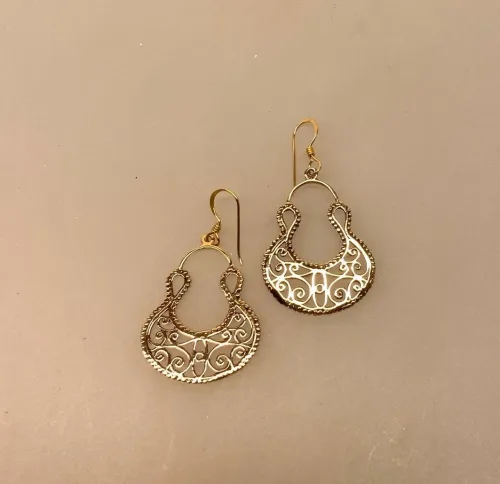 Øreringe i Bronze - Filigran Øreringe - Billede 3