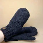 Strikkede luffer Uld med Foer Mørkeblå, jirki, navy, 9301, marineblå, navy, mørkeblå, brodero, håndbroderede, ensfarvede, feminine, sporty, varme, forede, windstopper, cykle, ski, smarte, søde, ren, uld, håndstrikkede, biti, ribe,