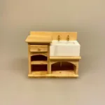 Miniature Køkken Møbel Lille med Vask, Miniature Køkken møbel med vask, køkken , dukkekøkken, køkkenvask, køkkenbord, mini, dukkehusmøbler, dikkehustilbehør, dukkekøkken, 1:12, miniaturer,
