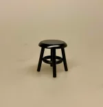 Miniature Taburet Sort, 2703, Miniature, skammel, taburet, fodskammel, gymnastikskammel, nisser, nisserne, nissedør, nissebo, nissehus, badeværelse, dukkehus, dukkehusting, tilbehør, dukkehusmøbler, dukkemøbler, miniature, miniaturer, sætterkasse, sættekasse, ting til, 1:12, biti, ribe, sort sol, vadehavet,