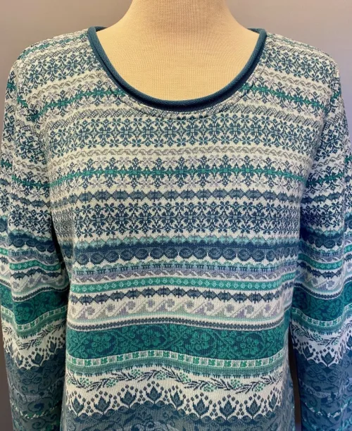 Dunque Fintstrikket Pullover - Bomuld Blå Farver, dunque, , mønster, strik, pullover, bomuld, økologisk, øko, gotts, crtificeret, bio, bomuldsstrik, trøje, bluse, lækker, smuk, feminin, kvalitet, klædelig, ribe, biti, vadehavet