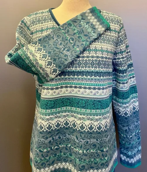 Dunque Fintstrikket Pullover - Bomuld Blå Farver, dunque, , mønster, strik, pullover, bomuld, økologisk, øko, gotts, crtificeret, bio, bomuldsstrik, trøje, bluse, lækker, smuk, feminin, kvalitet, klædelig, ribe, biti, vadehavet