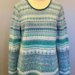 Dunque Fintstrikket Pullover - Bomuld Blå Farver, dunque, , mønster, strik, pullover, bomuld, økologisk, øko, gotts, crtificeret, bio, bomuldsstrik, trøje, bluse, lækker, smuk, feminin, kvalitet, klædelig, ribe, biti, vadehavet