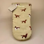 Grillhandske Bomuld med Tryk - Spaniels, spanier, spanielhund, hunde, cocker, springer, king charles, cavallier, kok, madlavning, til, damer, mænd, unisex, hundeforklæde, med, hunde, hundemotiv, hundeejer, hundetræning, biti, ribe, sophie, allport, lækker, kvalitet, bagning, kokkerere, gave, gaveide