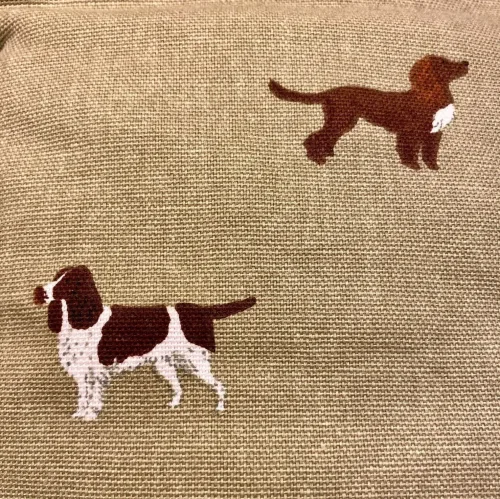 Grillhandske Bomuld med Tryk - Spaniels, spanier, spanielhund, hunde, cocker, springer, king charles, cavallier, kok, madlavning, til, damer, mænd, unisex, hundeforklæde, med, hunde, hundemotiv, hundeejer, hundetræning, biti, ribe, sophie, allport, lækker, kvalitet, bagning, kokkerere, gave, gaveide