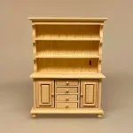 Miniature Buffet med Skuffer og Skabe Natur, umalet, chartol, chatol, 3902, o, reol, møbel, møbler, skuffer, skabe, miniaturer, 1:12, dukkehus, dukkehusmøbler, dukkemøbler, køkken, køkkenreol, køkkenmøbel, symbolsk, gave, gaveide, sjov, sangskjuler,